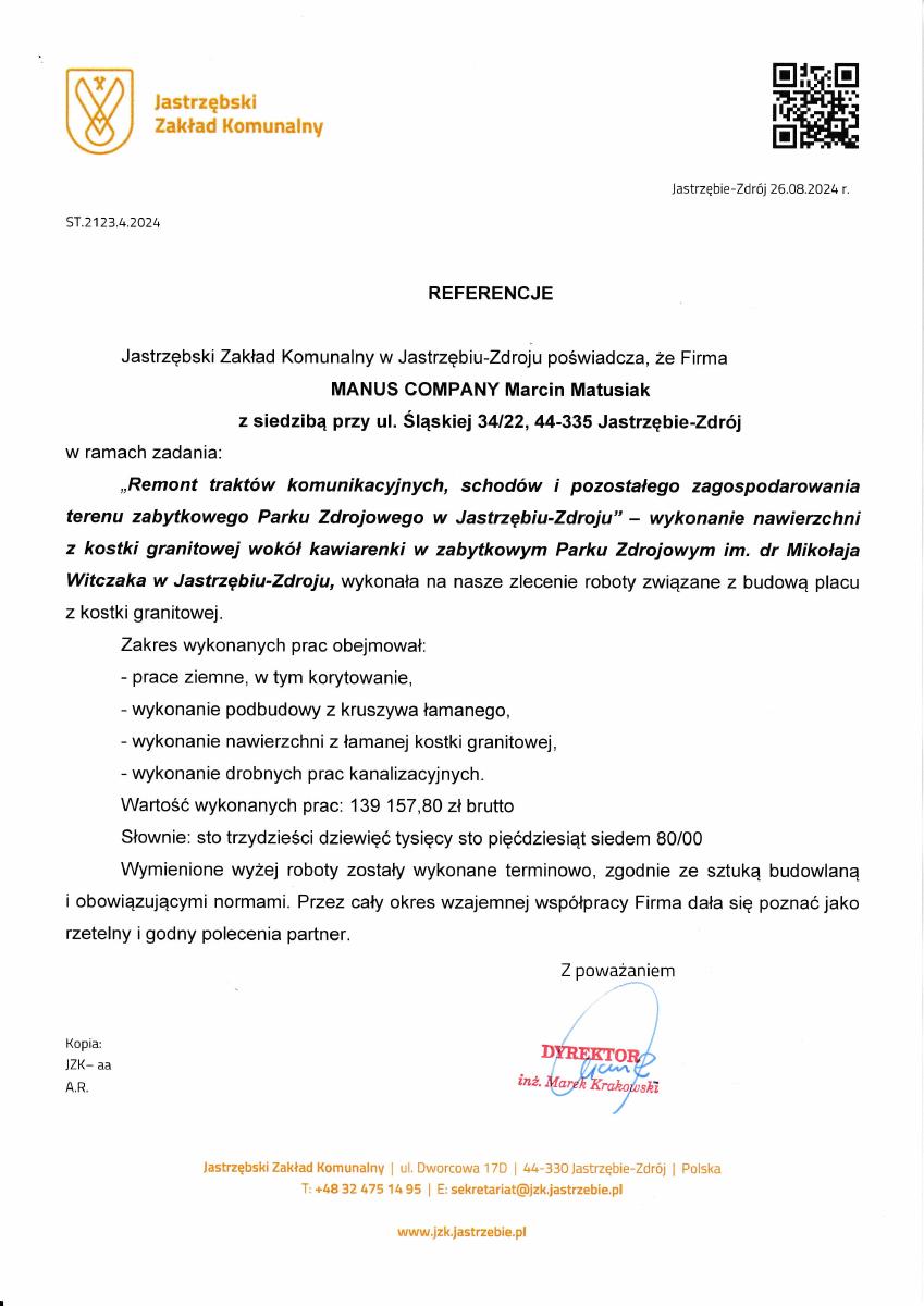 Referencje 2024 JZK – Park Zdrojowy